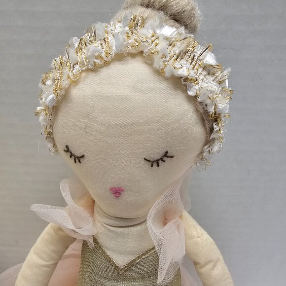 Mon Ami Designs Belle Sugar Plum Ballerina Soft Pink Gold Plush Decor Doll - Picture 7 of 16